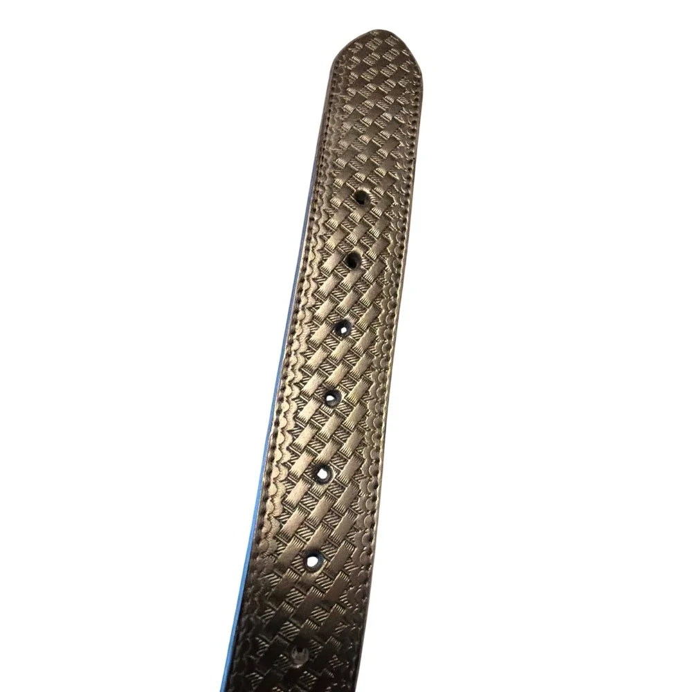 Dickies Belt Black Basketweave Embossed Genuine Leather  Mens M 34-36